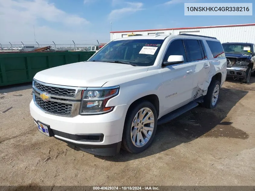 2016 Chevrolet Suburban Lt VIN: 1GNSKHKC4GR338216 Lot: 40629374