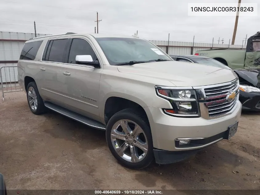 2016 Chevrolet Suburban Ltz VIN: 1GNSCJKC0GR318243 Lot: 40640659