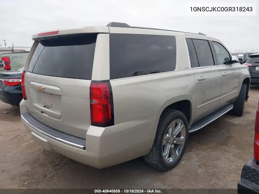 2016 Chevrolet Suburban Ltz VIN: 1GNSCJKC0GR318243 Lot: 40640659