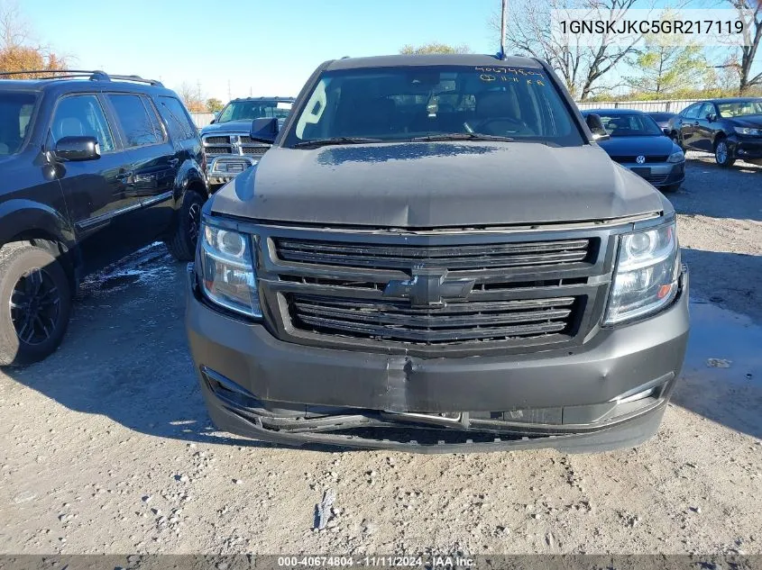 2016 Chevrolet Suburban K1500 Ltz VIN: 1GNSKJKC5GR217119 Lot: 40674804