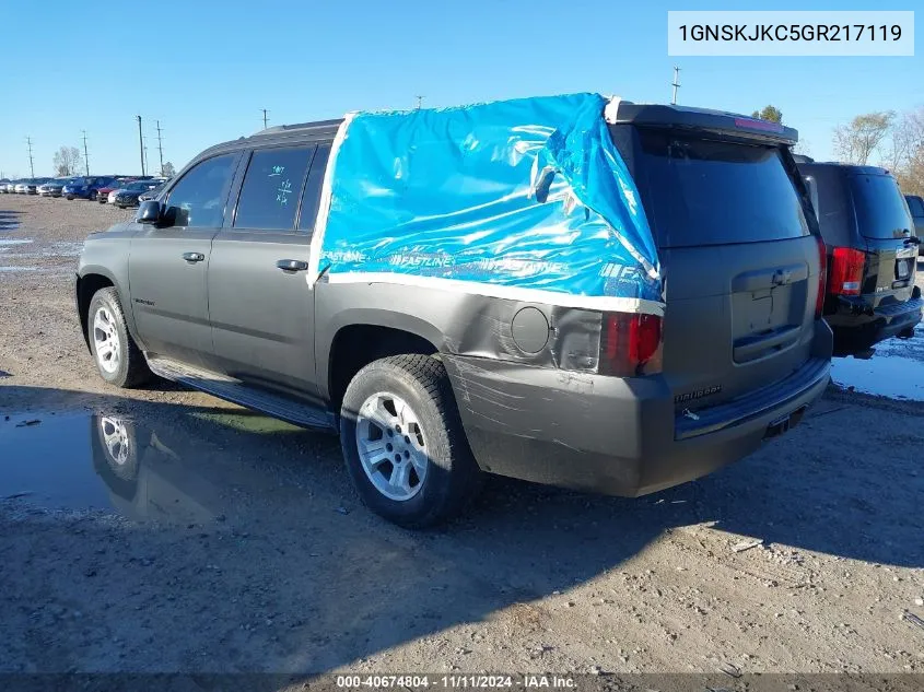 2016 Chevrolet Suburban K1500 Ltz VIN: 1GNSKJKC5GR217119 Lot: 40674804