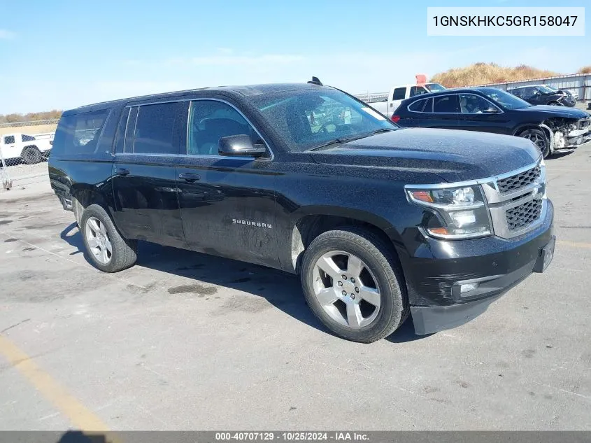 2016 Chevrolet Suburban Lt VIN: 1GNSKHKC5GR158047 Lot: 40707129