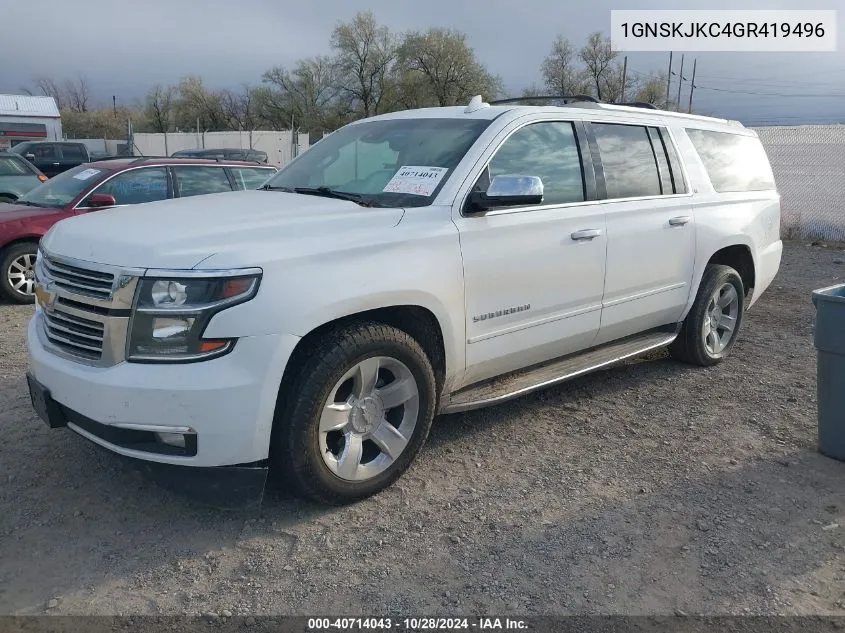 2016 Chevrolet Suburban Ltz VIN: 1GNSKJKC4GR419496 Lot: 40714043