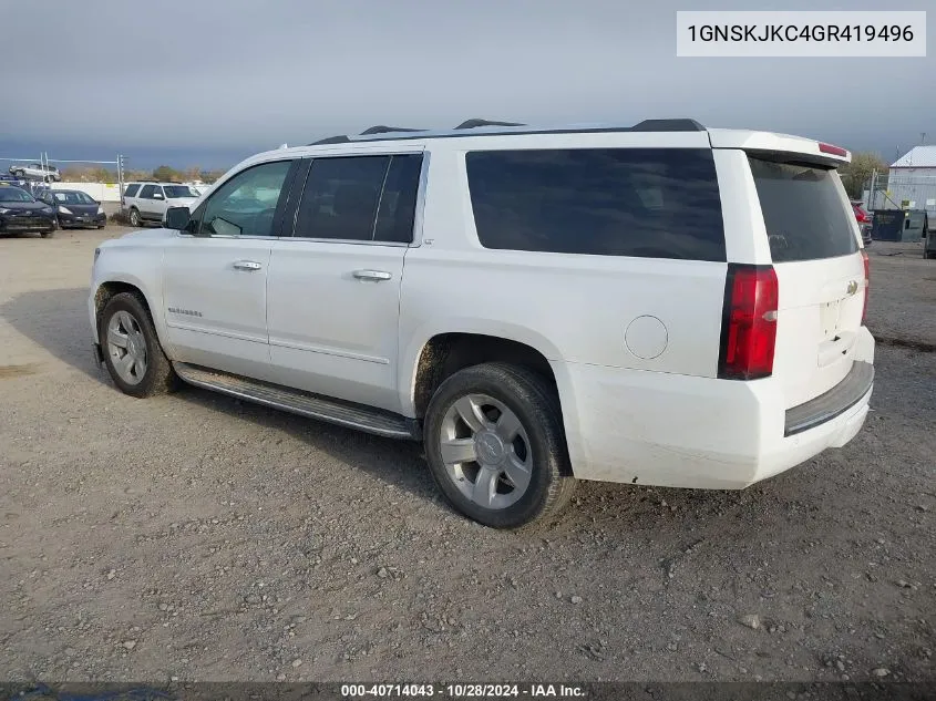 2016 Chevrolet Suburban Ltz VIN: 1GNSKJKC4GR419496 Lot: 40714043