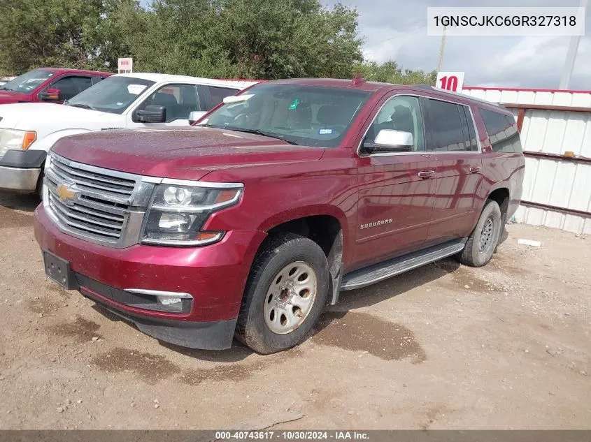 2016 Chevrolet Suburban Ltz VIN: 1GNSCJKC6GR327318 Lot: 40743617