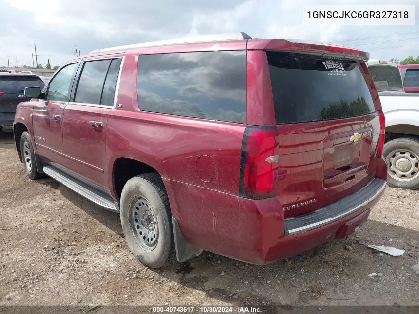 2016 Chevrolet Suburban Ltz VIN: 1GNSCJKC6GR327318 Lot: 40743617