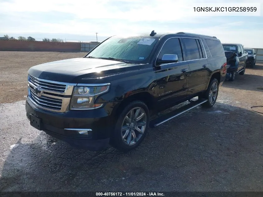 2016 Chevrolet Suburban Ltz VIN: 1GNSKJKC1GR258959 Lot: 40756172