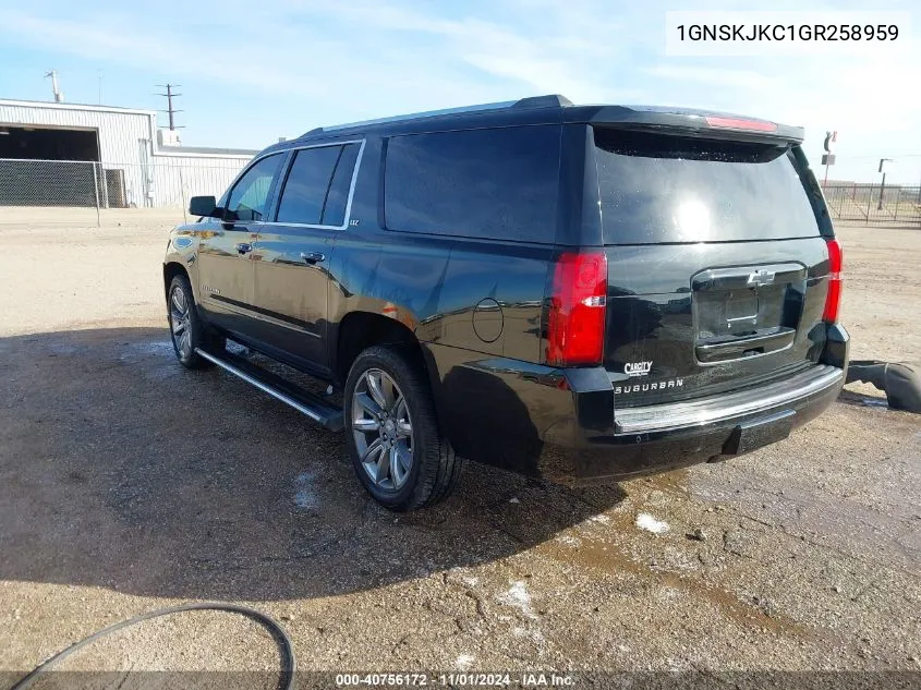 2016 Chevrolet Suburban Ltz VIN: 1GNSKJKC1GR258959 Lot: 40756172