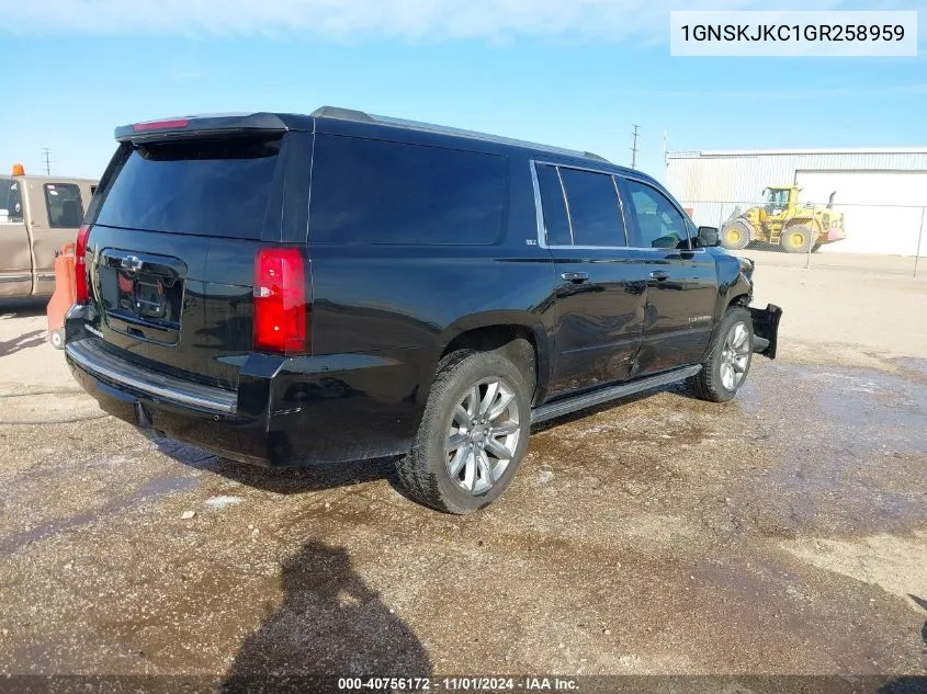 2016 Chevrolet Suburban Ltz VIN: 1GNSKJKC1GR258959 Lot: 40756172