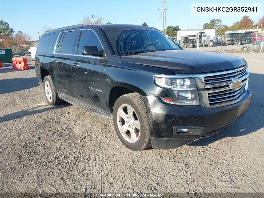 2016 Chevrolet Suburban Lt VIN: 1GNSKHKC2GR352941 Lot: 40826042