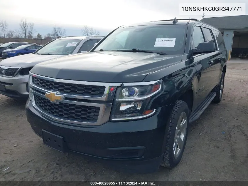 2016 Chevrolet Suburban Lt VIN: 1GNSKHKC0GR347771 Lot: 40826955