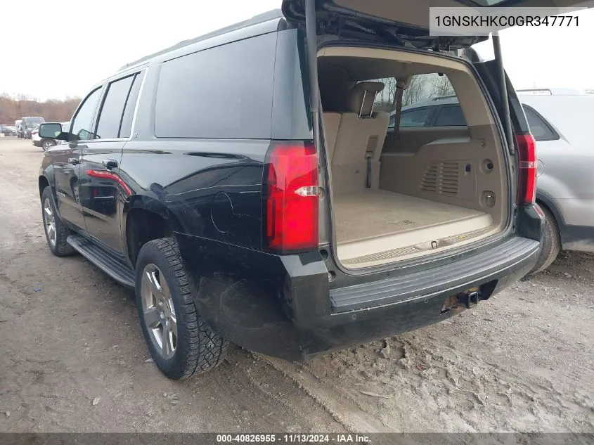 2016 Chevrolet Suburban Lt VIN: 1GNSKHKC0GR347771 Lot: 40826955