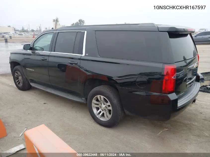 2017 Chevrolet Suburban Lt VIN: 1GNSCHKCXHR167597 Lot: 39622448