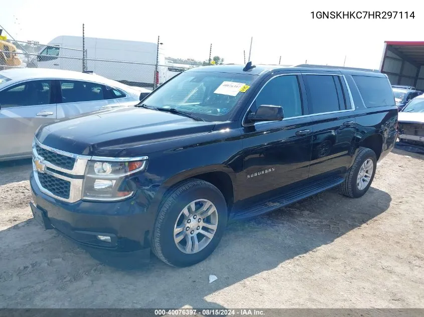 2017 Chevrolet Suburban Lt VIN: 1GNSKHKC7HR297114 Lot: 40076397