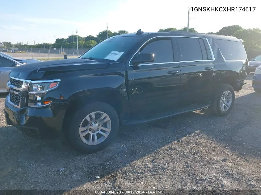 2017 Chevrolet Suburban Lt VIN: 1GNSKHKCXHR174617 Lot: 40084073