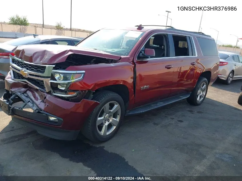 2017 Chevrolet Suburban Lt VIN: 1GNSCHKC3HR376986 Lot: 40314122