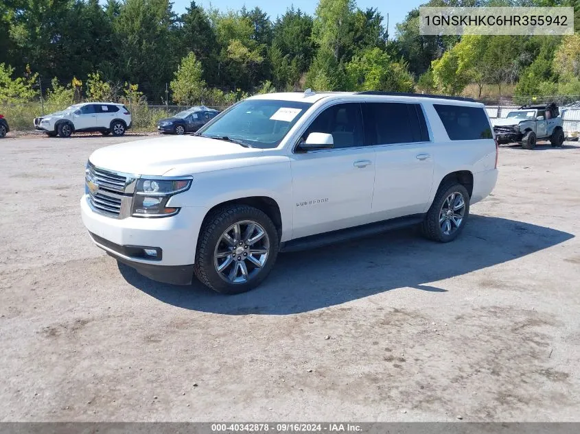 2017 Chevrolet Suburban Lt VIN: 1GNSKHKC6HR355942 Lot: 40342878