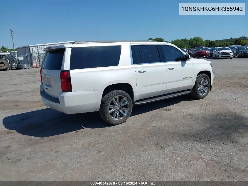 2017 Chevrolet Suburban Lt VIN: 1GNSKHKC6HR355942 Lot: 40342878