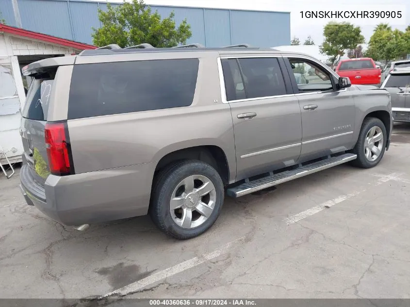 2017 Chevrolet Suburban Lt VIN: 1GNSKHKCXHR390905 Lot: 40360636