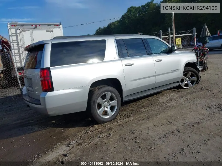 2017 Chevrolet Suburban Lt VIN: 1GNSKHKCXHR294109 Lot: 40411062