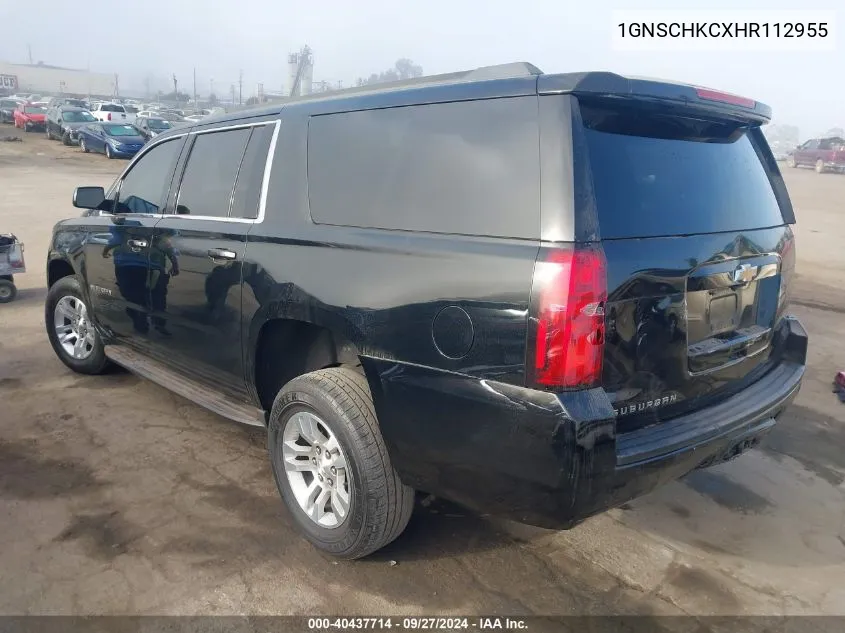 2017 Chevrolet Suburban Lt VIN: 1GNSCHKCXHR112955 Lot: 40437714