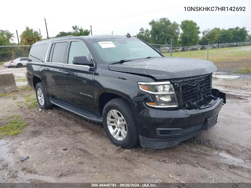 2017 Chevrolet Suburban Lt VIN: 1GNSKHKC7HR142692 Lot: 40440793