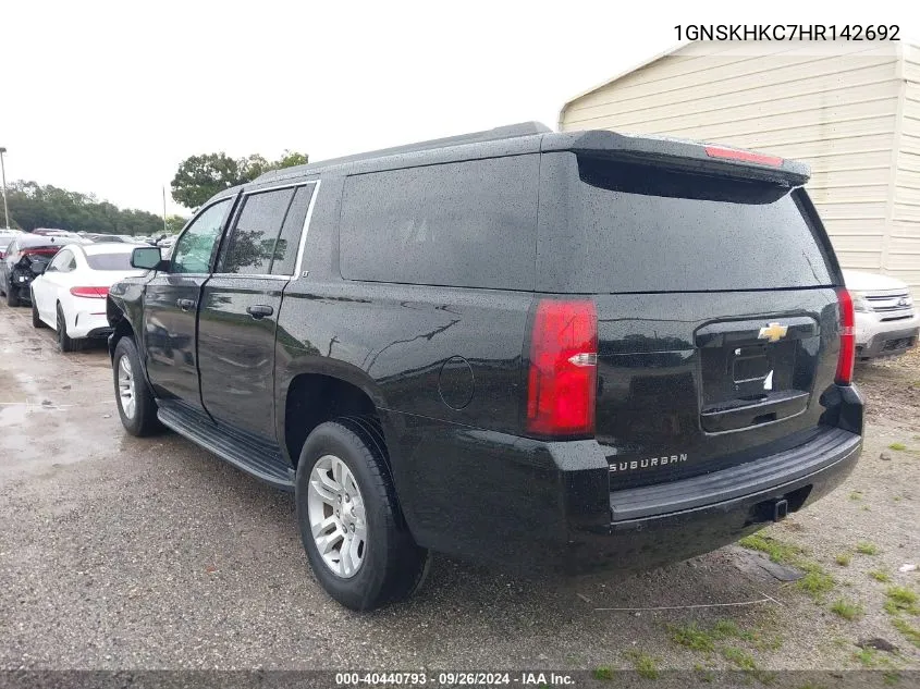 2017 Chevrolet Suburban Lt VIN: 1GNSKHKC7HR142692 Lot: 40440793