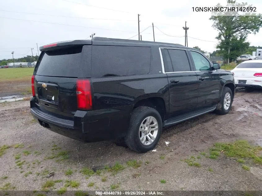 2017 Chevrolet Suburban Lt VIN: 1GNSKHKC7HR142692 Lot: 40440793