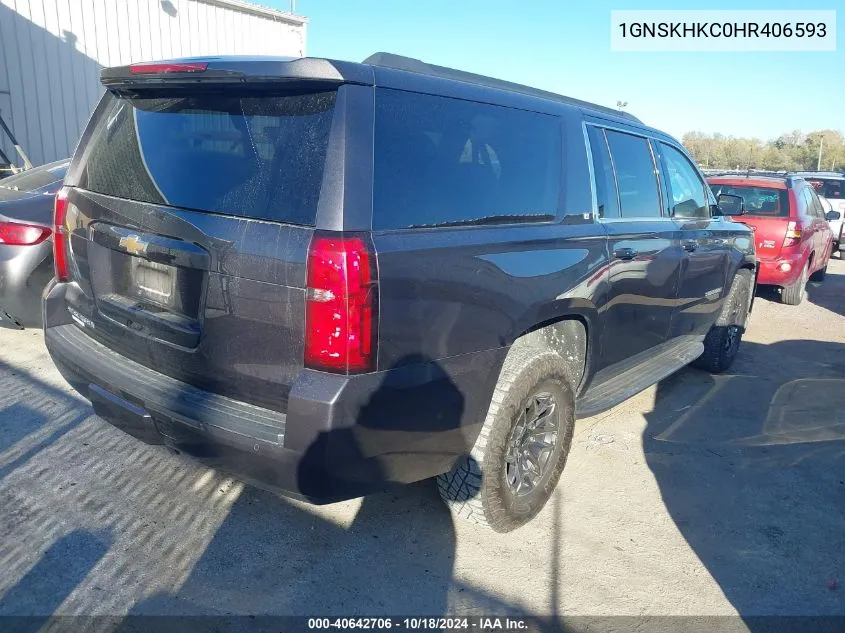 2017 Chevrolet Suburban Lt VIN: 1GNSKHKC0HR406593 Lot: 40642706