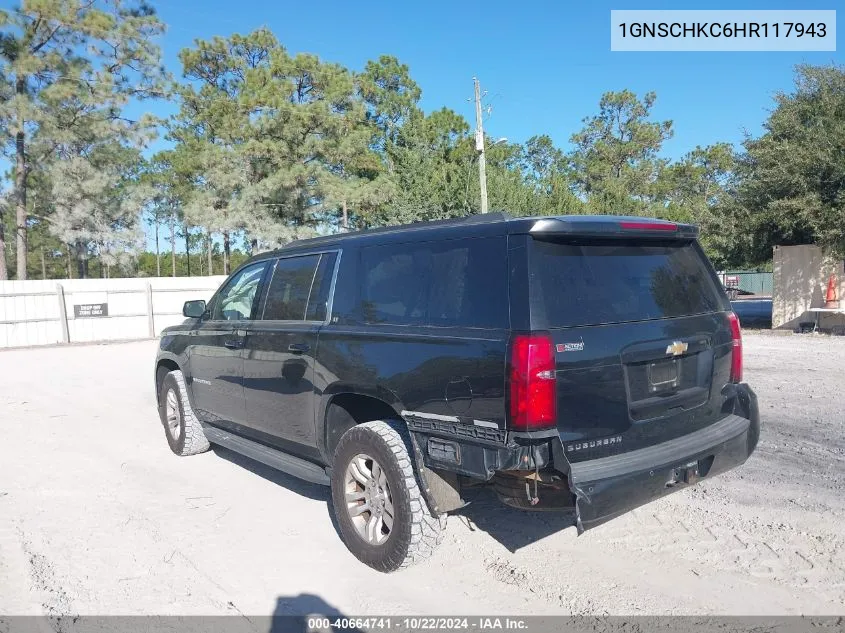 2017 Chevrolet Suburban Lt VIN: 1GNSCHKC6HR117943 Lot: 40664741