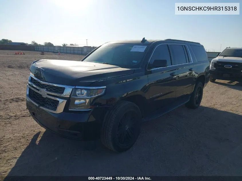 2017 Chevrolet Suburban Lt VIN: 1GNSCHKC9HR315318 Lot: 40723449