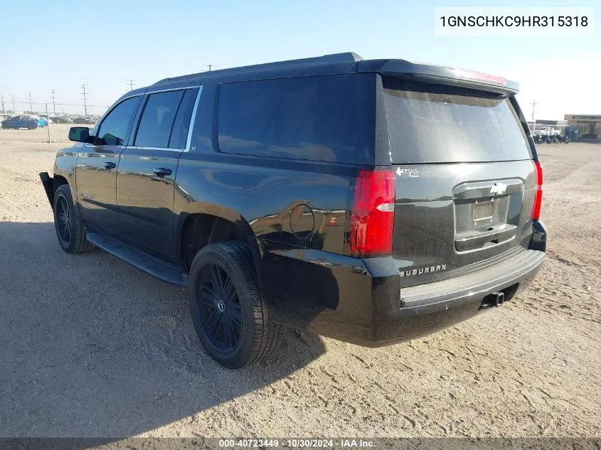 2017 Chevrolet Suburban Lt VIN: 1GNSCHKC9HR315318 Lot: 40723449