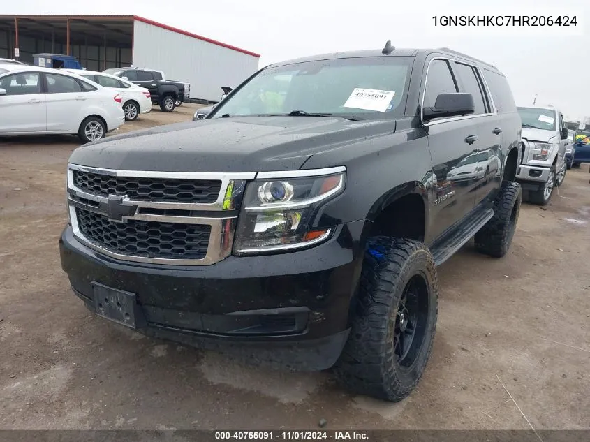 2017 Chevrolet Suburban Lt VIN: 1GNSKHKC7HR206424 Lot: 40755091