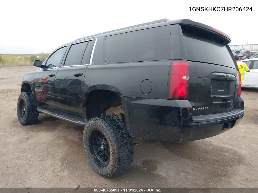 2017 Chevrolet Suburban Lt VIN: 1GNSKHKC7HR206424 Lot: 40755091