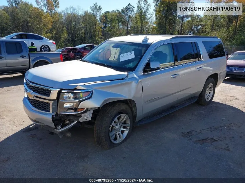 2017 Chevrolet Suburban Lt VIN: 1GNSCHKCXHR190619 Lot: 40795265