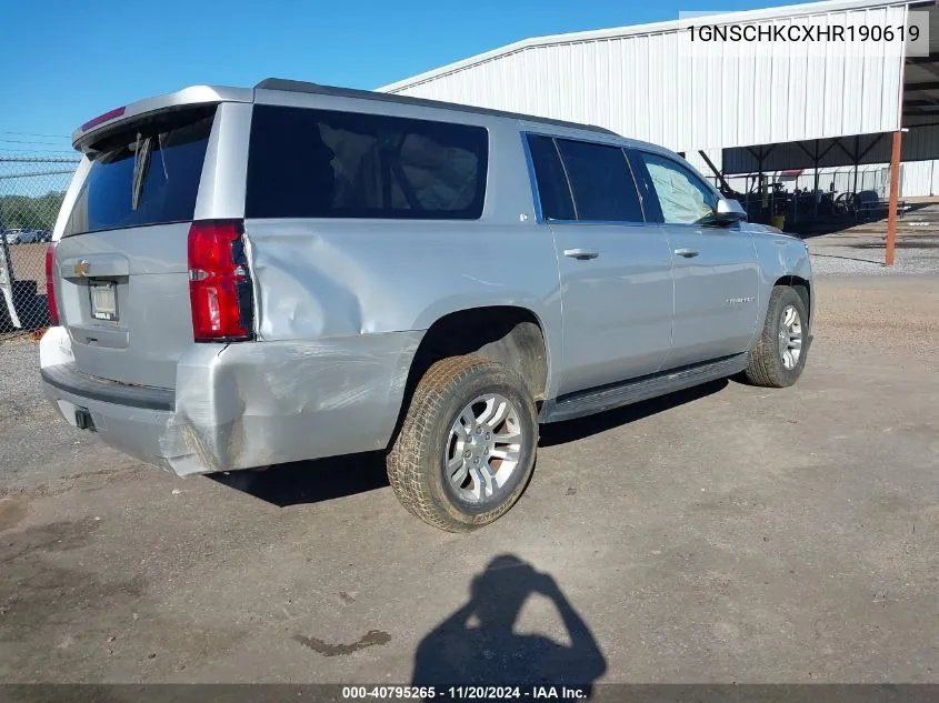 2017 Chevrolet Suburban Lt VIN: 1GNSCHKCXHR190619 Lot: 40795265