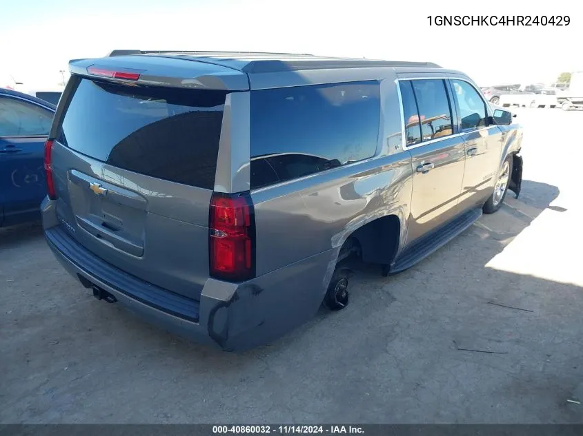 2017 Chevrolet Suburban Lt VIN: 1GNSCHKC4HR240429 Lot: 40860032