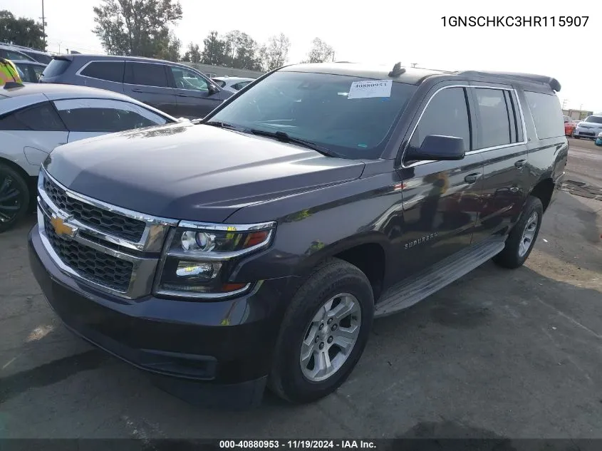 2017 Chevrolet Suburban Lt VIN: 1GNSCHKC3HR115907 Lot: 40880953