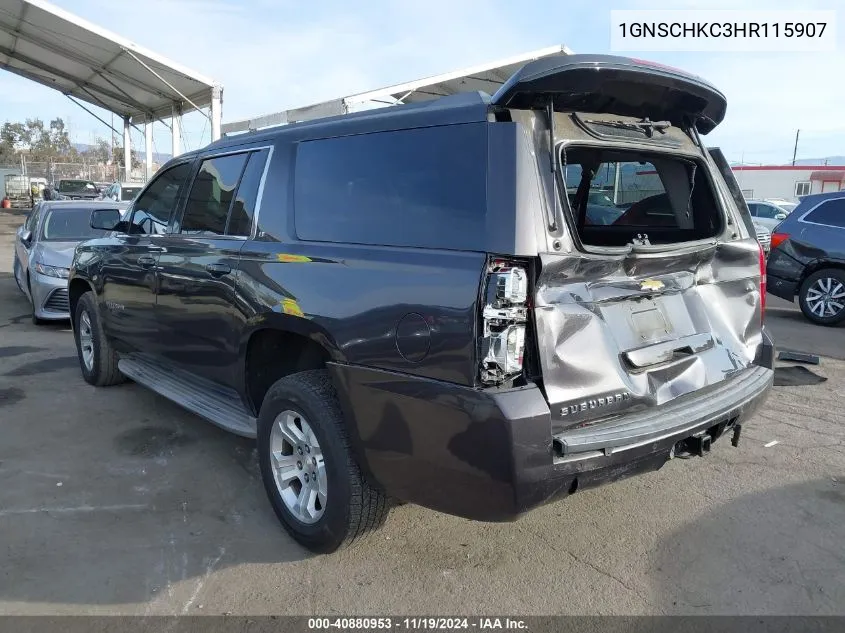 2017 Chevrolet Suburban Lt VIN: 1GNSCHKC3HR115907 Lot: 40880953