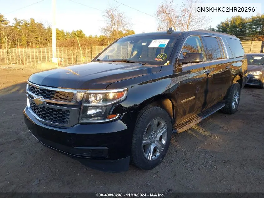 2017 Chevrolet Suburban Lt VIN: 1GNSKHKC2HR202961 Lot: 40893235