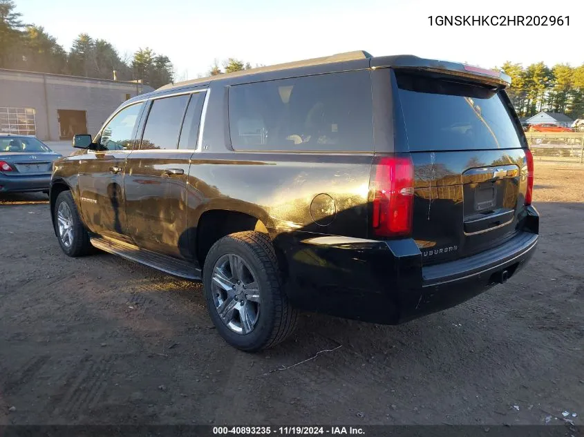 2017 Chevrolet Suburban Lt VIN: 1GNSKHKC2HR202961 Lot: 40893235