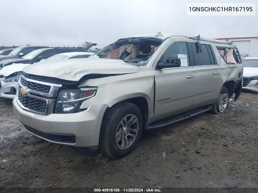 2017 Chevrolet Suburban Lt VIN: 1GNSCHKC1HR167195 Lot: 40916108