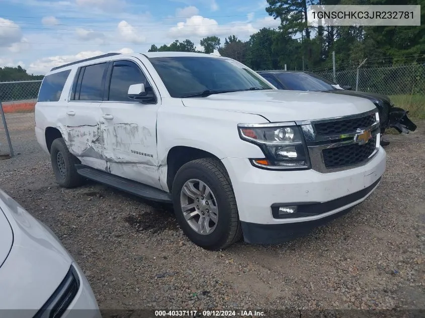 1GNSCHKC3JR232781 2018 Chevrolet Suburban Lt