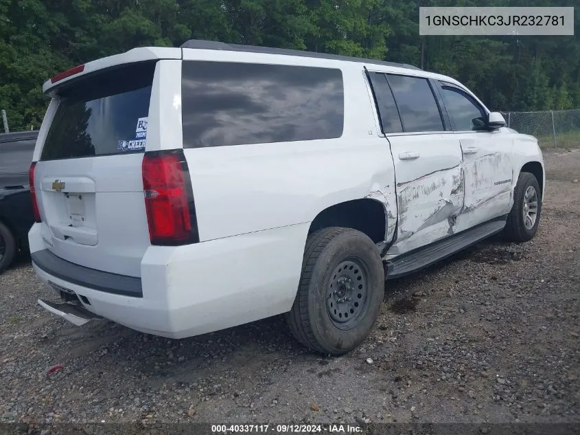 1GNSCHKC3JR232781 2018 Chevrolet Suburban Lt