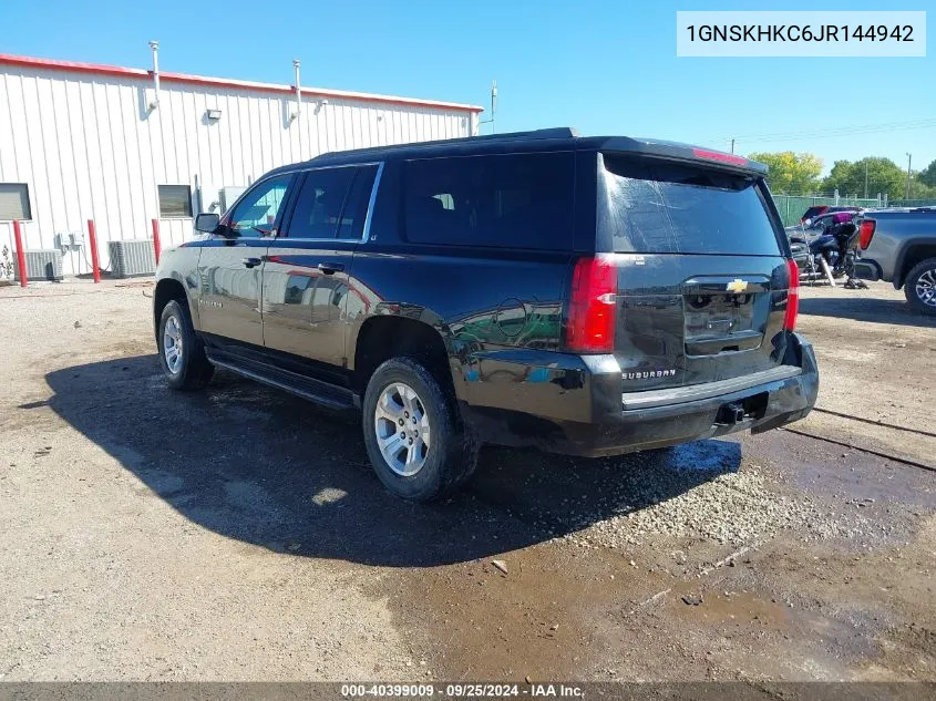 2018 Chevrolet Suburban Lt VIN: 1GNSKHKC6JR144942 Lot: 40399009