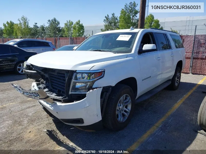 2018 Chevrolet Suburban Lt VIN: 1GNSCHKC8JR360031 Lot: 40628760