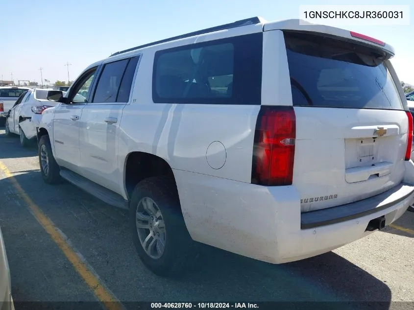 2018 Chevrolet Suburban Lt VIN: 1GNSCHKC8JR360031 Lot: 40628760