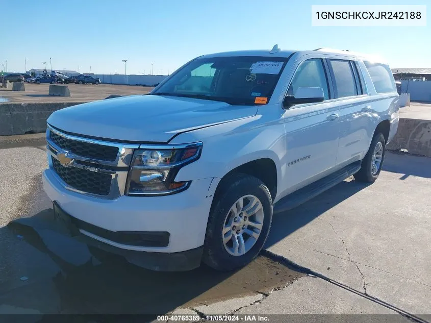 2018 Chevrolet Suburban Lt VIN: 1GNSCHKCXJR242188 Lot: 40765389