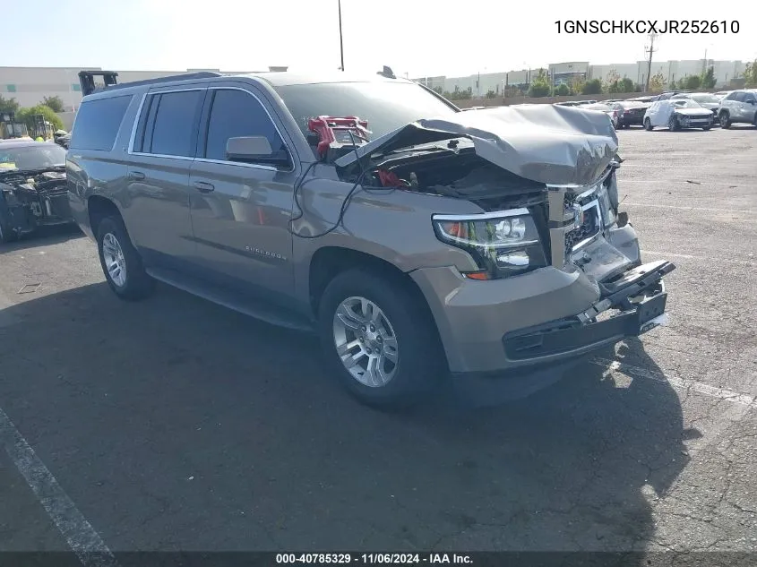 2018 Chevrolet Suburban Lt VIN: 1GNSCHKCXJR252610 Lot: 40785329