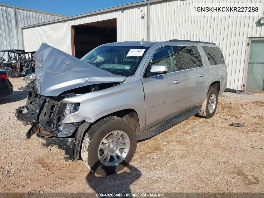 2019 Chevrolet Suburban Lt VIN: 1GNSKHKCXKR227288 Lot: 40265483